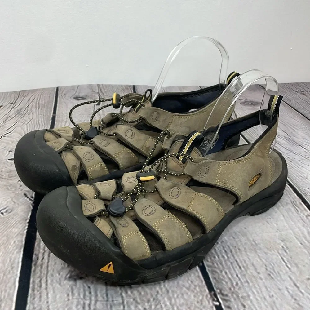 Keen Men's Newport H2 Hiking Sandals Brown Leather Waterproof Fisherman size 11